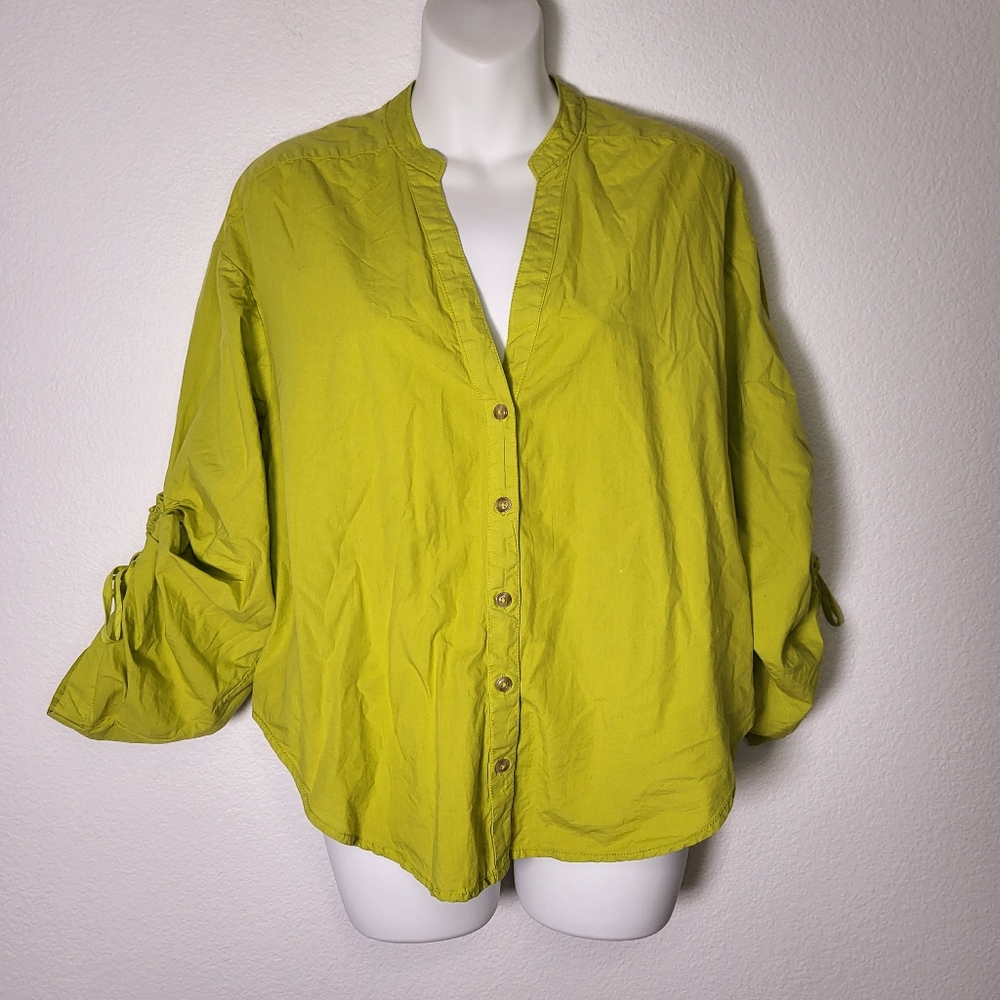 Anthropologie Pilcro Drawstring Poplin Blouse size XSmall